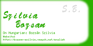 szilvia bozsan business card