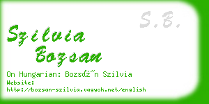 szilvia bozsan business card